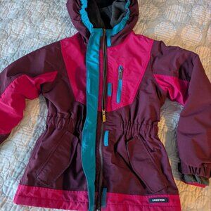Lands' End Insulated Squall Hooded Winter Burgundy Jacket Girls Size: Small 7-8